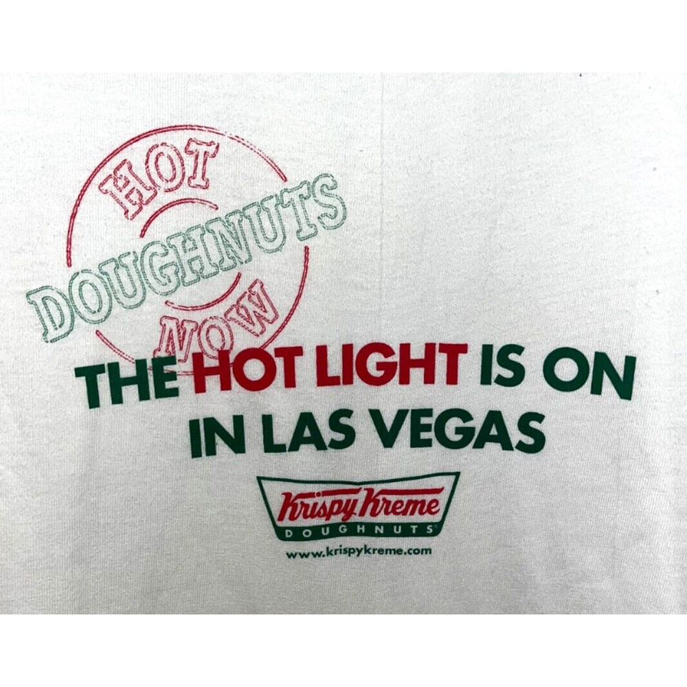 Krispy Kreme Vintage “The Hot Light Is On” Las Vegas T-Shirt NWT Mens XL Hanes - Picture 9 of 11
